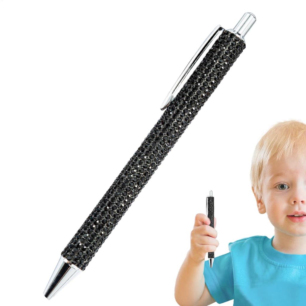 Ballpoint Pen Pearl Rhinestone Ballpoint Pen Retractable Ink Rhinestone Pen Luxury Rhinestone Cute Rose Gold Metal Stationery