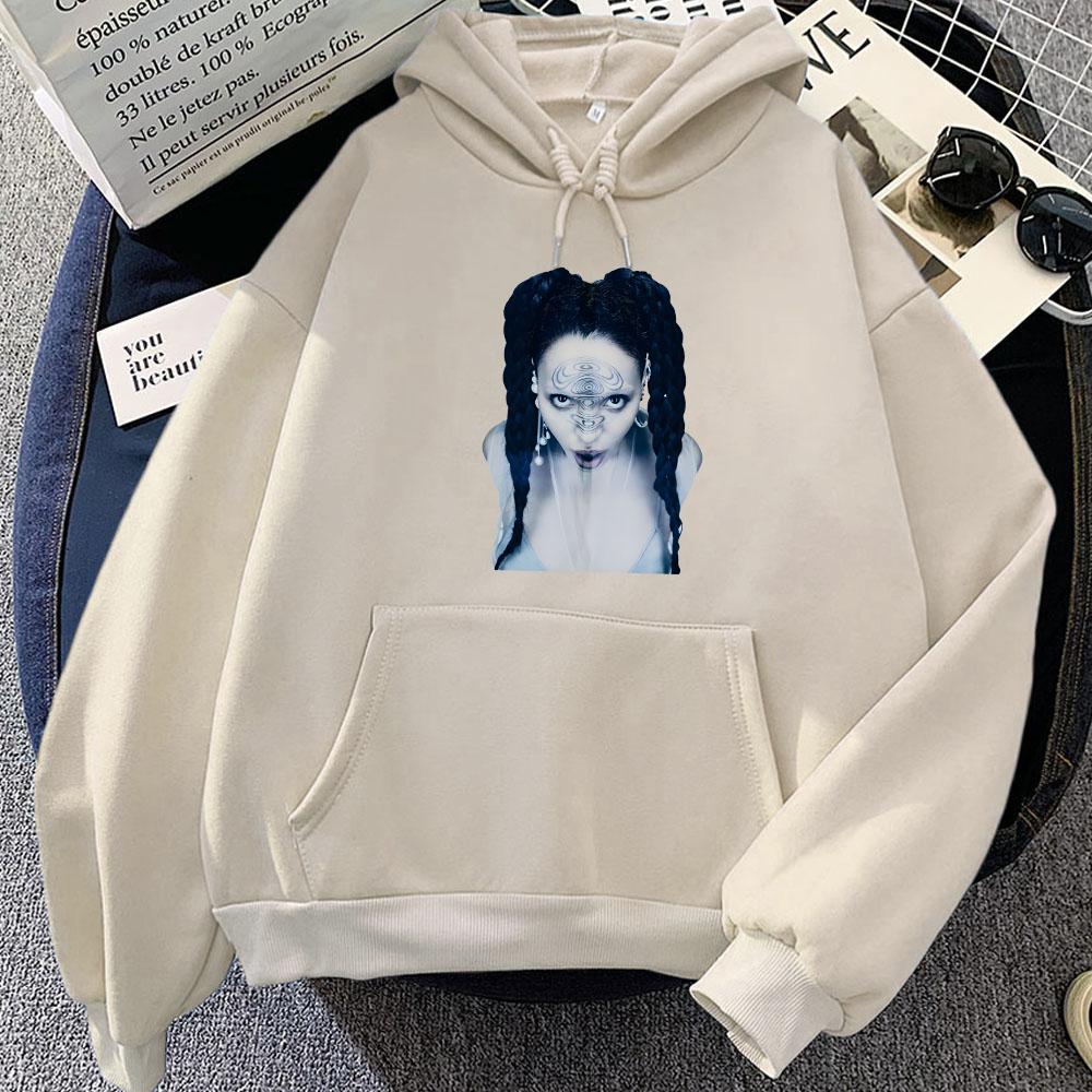 Grafische Kapuzenpullover für Damen und Herren, Winter-Sweatshirts mit Kapuze, EUSEXUA FKA Twigs Sängerin, bedruckte Pullover, Kapuzenpullover im Gothic-Stil, Sudaderas