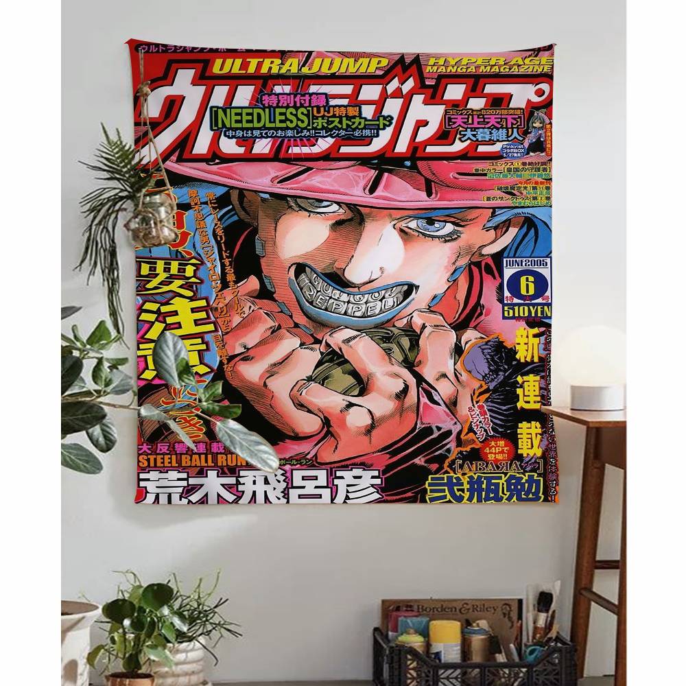 JoJos Bizarre Adventure Retro Anime Cartoon Tapestry Art Science Fiction Room Home Decor Wall Hanging Sheets
