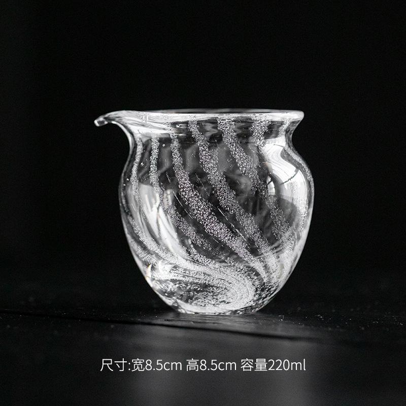 Handmade Blow Bubble Crystal Glass Tea Pitcher Japanese Fair Cup Cha Hai Justice Cup Dahongpao Fair Mug Teaset Supplies Craft