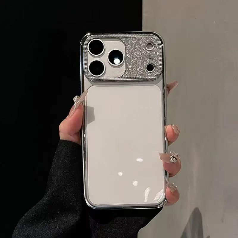 Applicable Apple 13-17 Phone Case: Transparent Back, Electroplated Glitter Edge, Drop-Proof Design for Men & Women