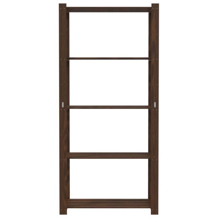 VidaXL 5-Tier Storage Rack Brown 80x38x170 Cm Pine Wood 373396