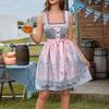 Beer Festival Costume Bavarian Women's Performance Costume Solid Color Square Neck Dress(Excluding Lace Lining)