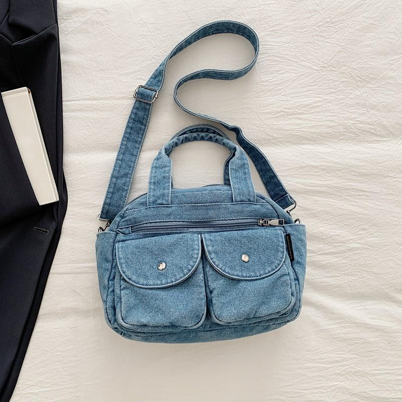 Vintage Denim Women's Bag Large Capacity Stitching Tote Women's Bag
