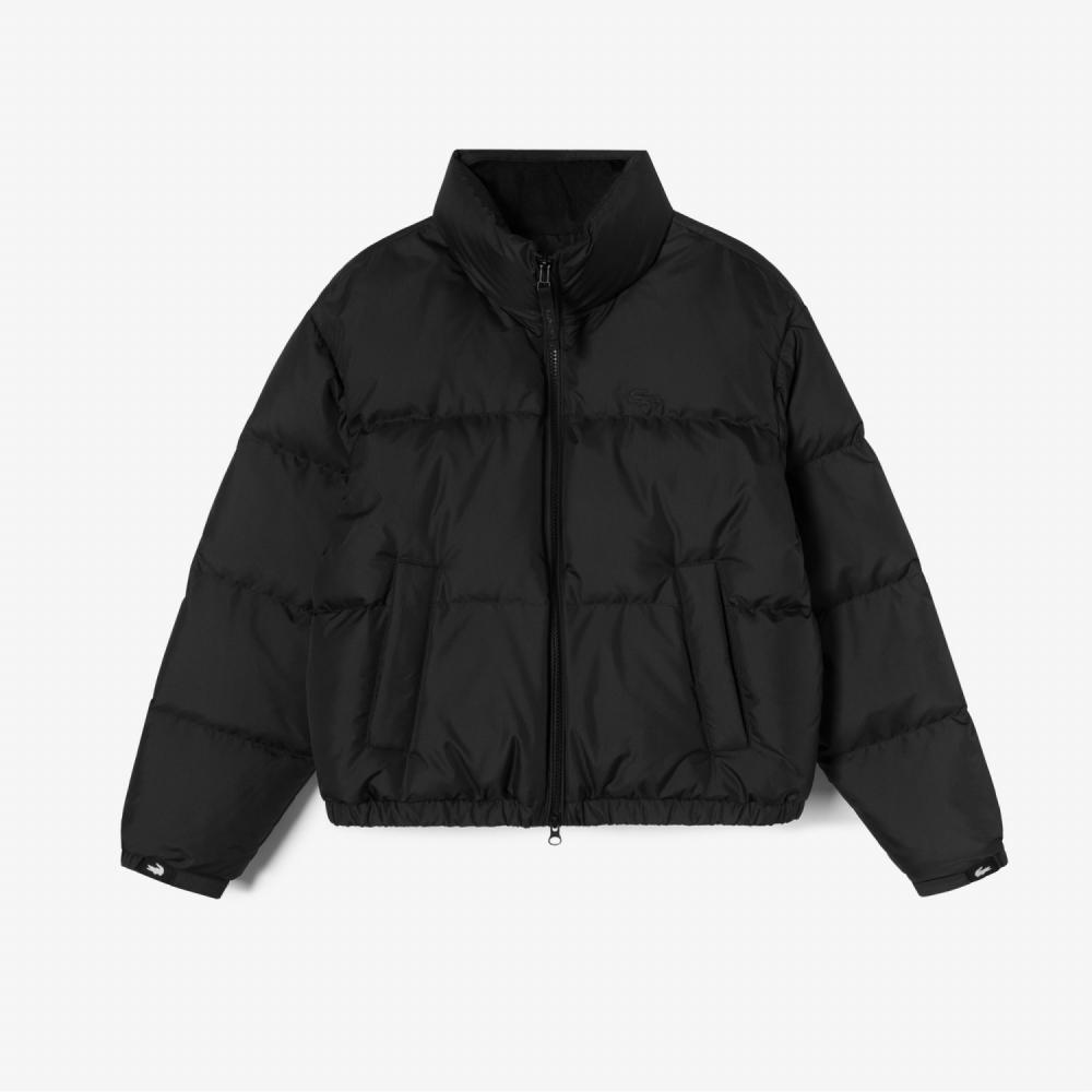 

LACOSTE Женский тяжелый короткий пуховик (черный)