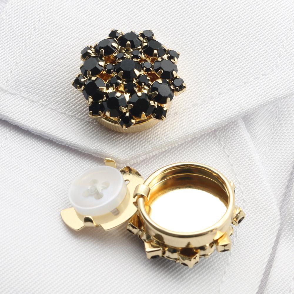 Fashion Bestseller 2 pieces of 22MM Circular Rhinestone Cufflinks, Women's Shirts, Dresses, Sweaters, DIY Handmade Wholesale