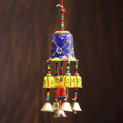 Campanelli Eolici Decorativi da Appendere a Muro/Finestra/Porta Multicolor Fatti a Mano a Forma di Campana - Articoli Decorativi per Diwali per l'Arredamento della Casa