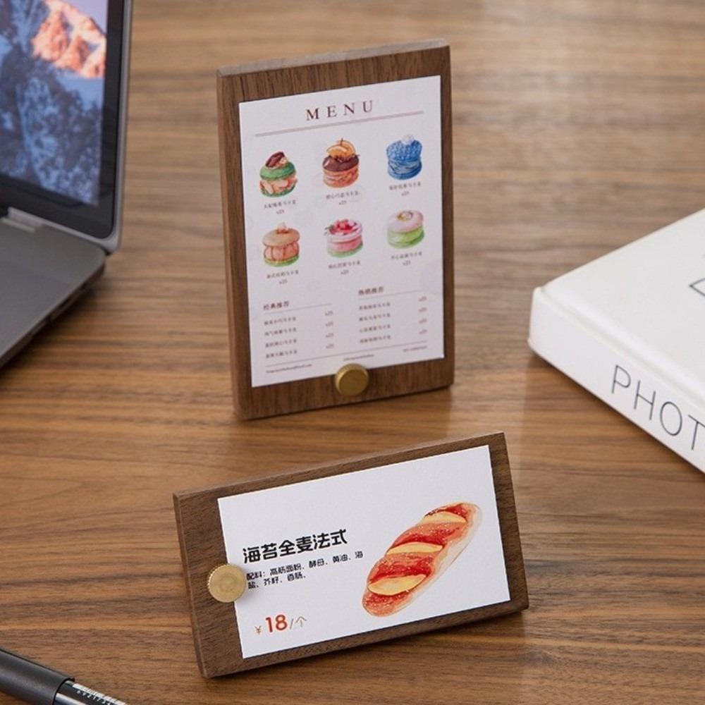 Multifunctional Card Display Stand Wooden Table Name Card Stand Portable Label Holder Retail Shop