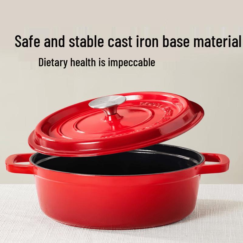 COOKER KING Cast Iron Enamel Stew Pot