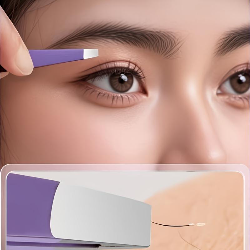 4PCS Stainless Steel Purple Set, Beauty Tools, for Eyelash Grafting, Eyebrow Trimming, Beard Pulling and Hair Removal, and False Eyelash Aids