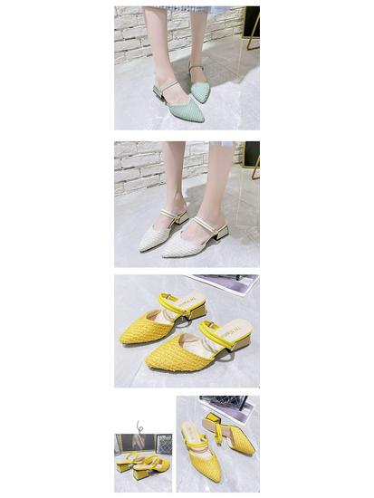Damen Sandalen & Pantoletten mit spitzer Zehenpartie und Blockabsatz - Vielseitiger koreanischer Stil