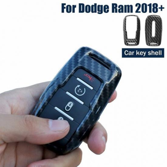Carbon Fiber Key Fob Cover Protector Case For Dodge Ram 1500 2018+ Accessories