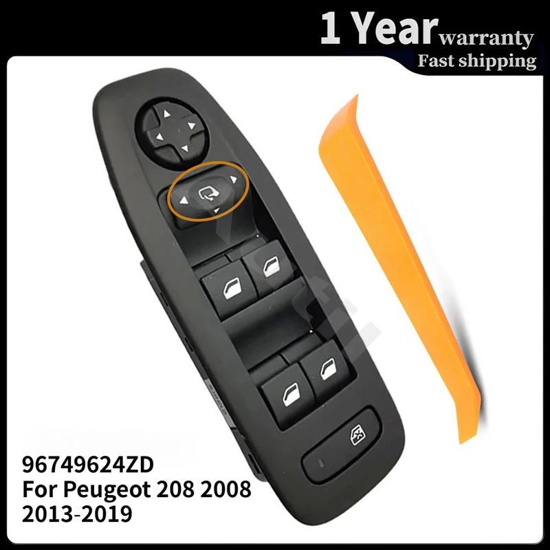 96749624ZD Front Left Master Power Window Control Switch for Peugeot 208 2008 2013‑ Side Mirror Control Button Accessories