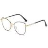 Retro Cat Eye Blue Light Blocking Glasses for Women with Photochromic Lenses & Spring Metal Legs