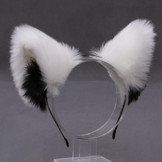 Cats Ears Headband Long Furry Adorable Plush Exquisite Cosplay Party Headpiece for Party