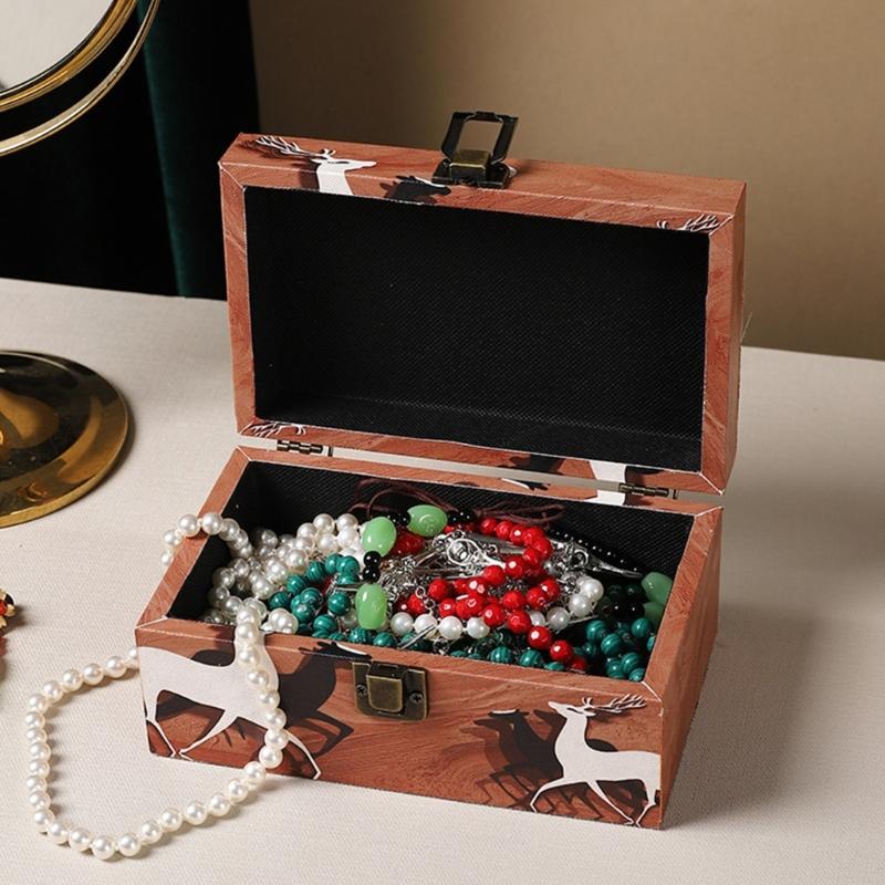 Rust Resistant Wood Jewelry Case Multifunctional Jewelry Box Wood Texture Suitable for Travel and Home Displaying