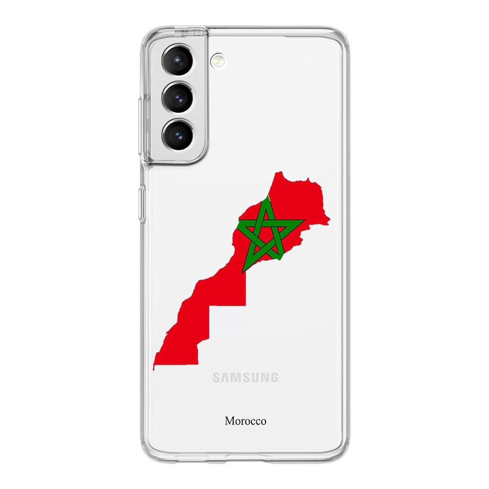 Morocco Flag Soccer Phone Case For Samsung Galaxy S23 S22 Ultra S20 S21 FE 5G S10 S10E S9 S8 Plus 4G Soft Clear Back Cover Couqe