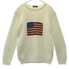 90s Cotton Knit Logo Embroidery Long Sleeve Sweater Men's Used