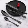 24Pcs Black 18/10 Stainless Steel Dinnerware Set Tableware Steak Knife Fork Spoon Dinner Cutlery Set Kitchen Flatware Gift