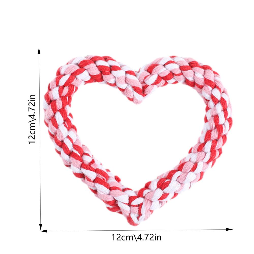

Small Cotton Rope Dog Chew Toy Creative Heart Shaped Pet Chew Toy Bite-resistant Fun Cat Training Teething Toy Pet Supplies