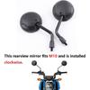 Motorcycle Rearview Mirrors 10mm Side Mirrors for Honda Grom 125 Rebel 300 500 CMX300 CMX500 Fits More Motorcycles with M10 Thread Clockwise (NOT Fit