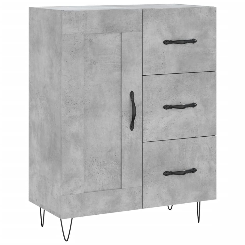 Highboard Concrete Grey 69.5 x 34 x 180 cm Engineered Wood