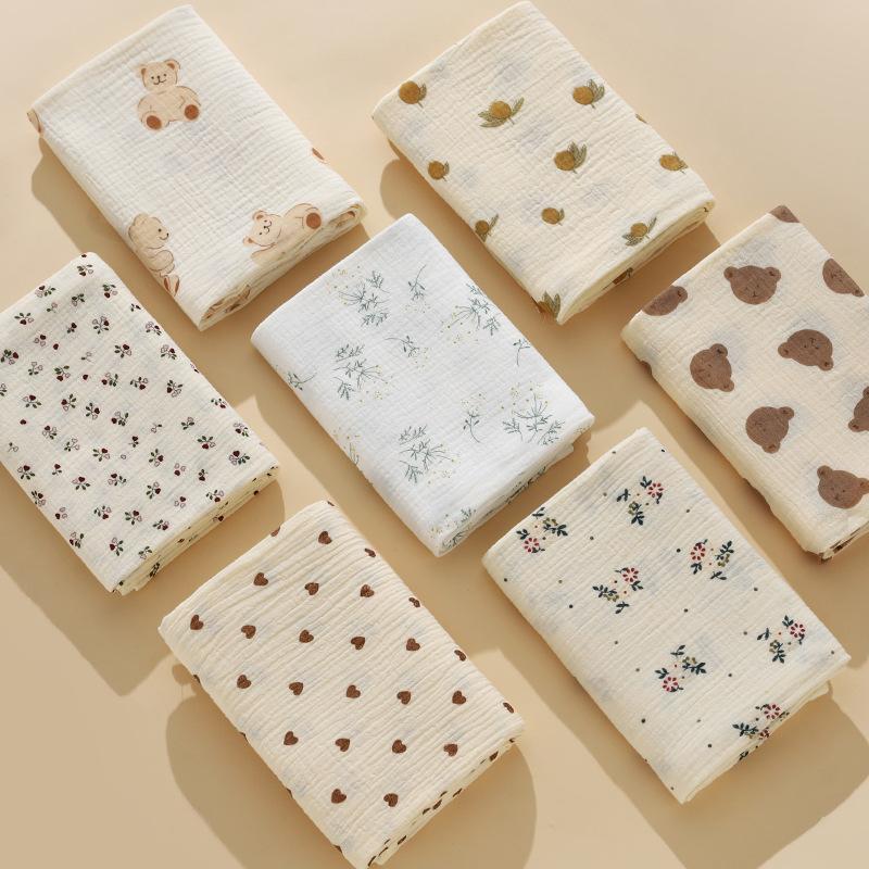 Crepe Cloth Double-Layer Towel, Newborn Baby Baby Absorbent Bath, Pure Cotton Children S Blanket Gauze Bag Sheet 100*100cm