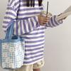 Baumwoll-Canvas Damen Kleine Handtasche Kawaii Mädchen Niedliche Bucket Bag Lunchbox Picknick Tragetasche Abendessen Behälter Lebensmittel Aufbewahrungsbeutel Für Dame