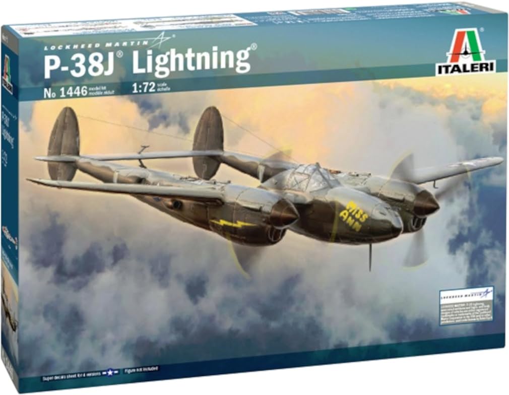 

Platz Italeri WWII American Lightning Plastic Model Kit IT1446 1/72 P-38J (Airplane)