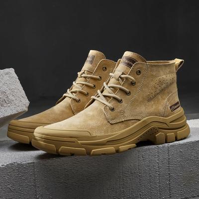 Men Classic Outdoor Boots Casual  High Top Sneakers Genuine Leather Winter Platform Snow Boots Motorcycle Ankle Boots