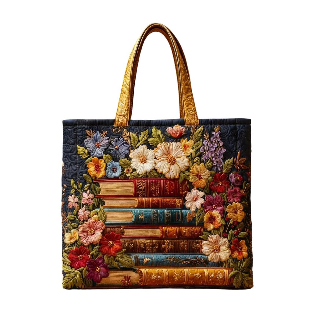 Borsa stampata in 3D con motivo floreale; Borsa a tracolla in tela da 300 grammi