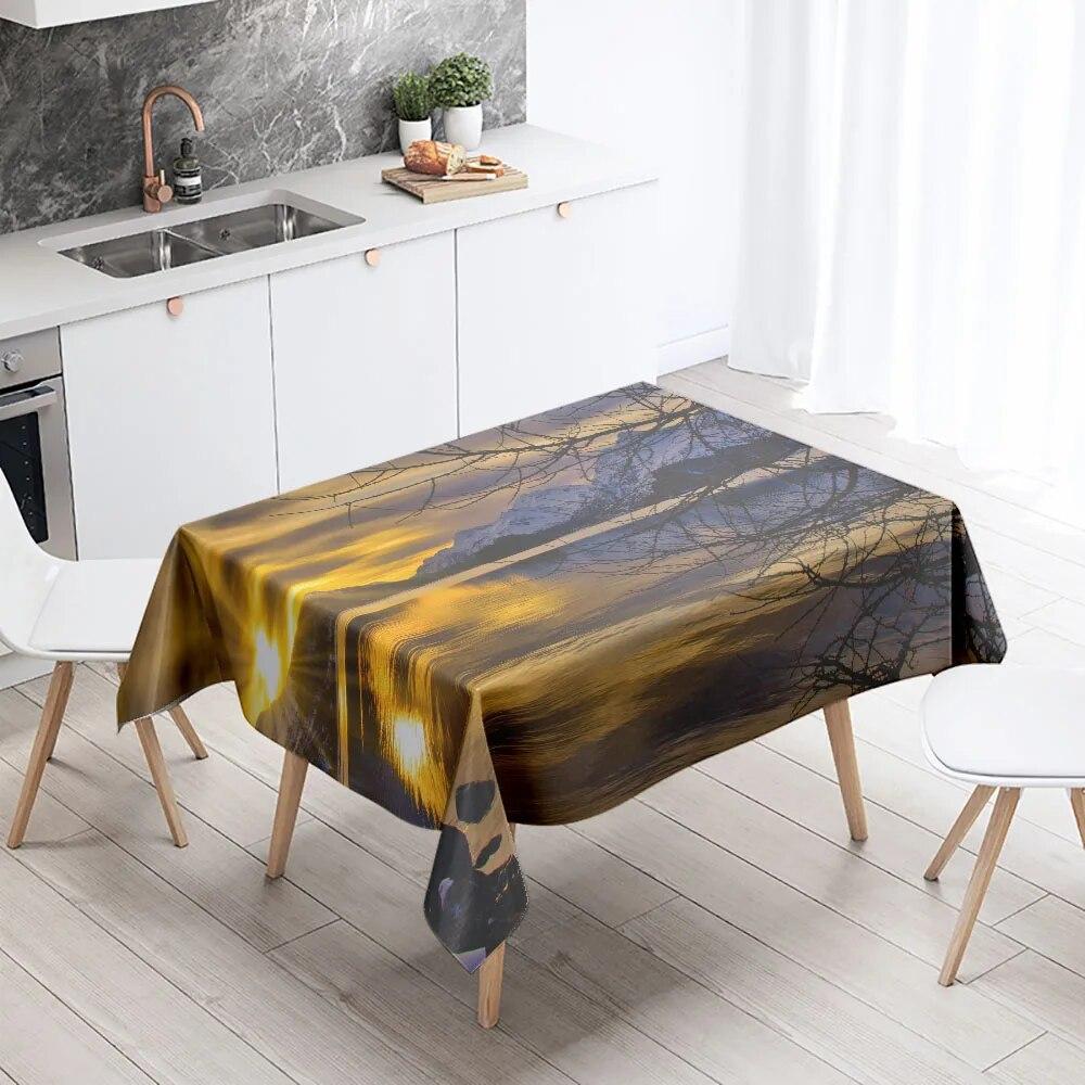 

Скатерть с морским мостом, противообрастающая и водонепроницаемая прямоугольная кухонная обеденный стол, украшение для дома 40x70cm