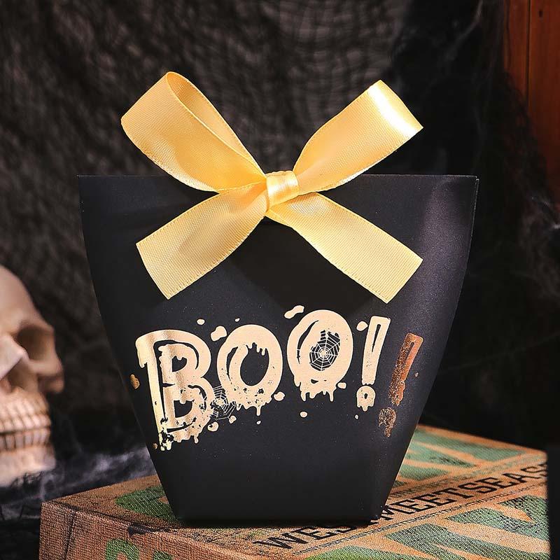 

WTEMPO BOO!! Printed Halloween Gift Boxes DIY Foldable Party Favor Decor Treat Boxes Halloween-themed Events Gift Packaging Boxes 20pcs жёлтый