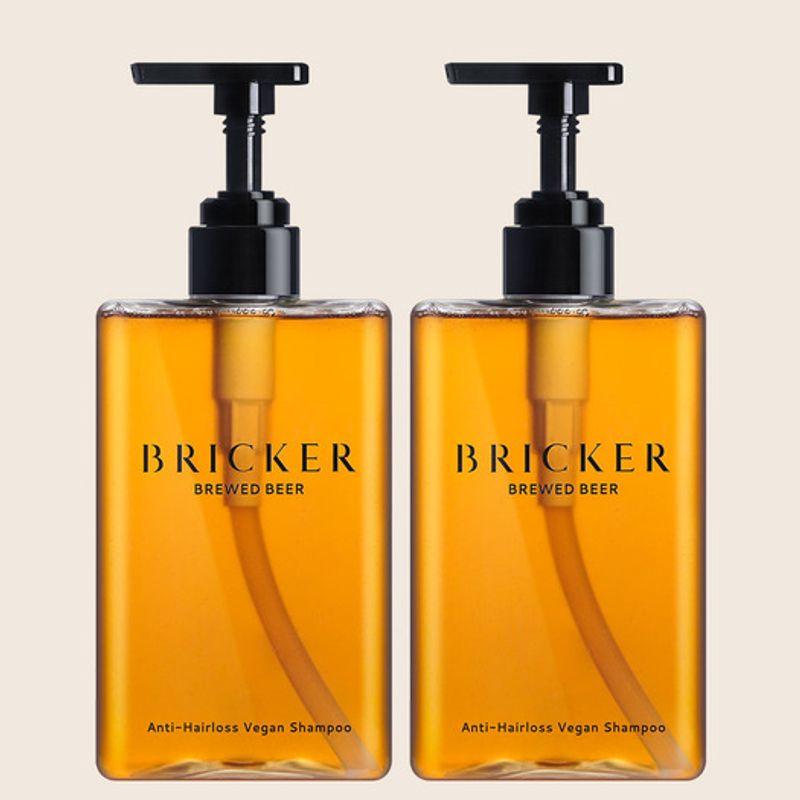 ELIMERE Bricker Brewed Beer, Brewer s Yeast, Castor Oil, Anti-Hair Loss Shampoo, 500ml, 2ea 2 x 500ml Beer Yeast Anti-Hair Loss Shampoo