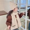 BOSTON Embroidery Scarf Hat Set Windproof Ear Protection Hat New Beanie Hat  For 2-8Y