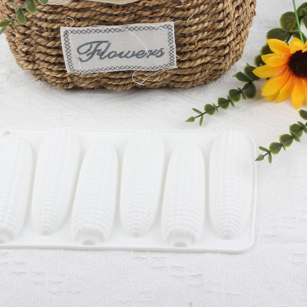 6 Cavity Corn Silicone Candy Molds For Candy Chocolate Cake Baking