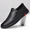 Men's hollow leather shoes Men's summer soft-soled soft leather breathable shoes Driving sandals One pedal hole shoes
