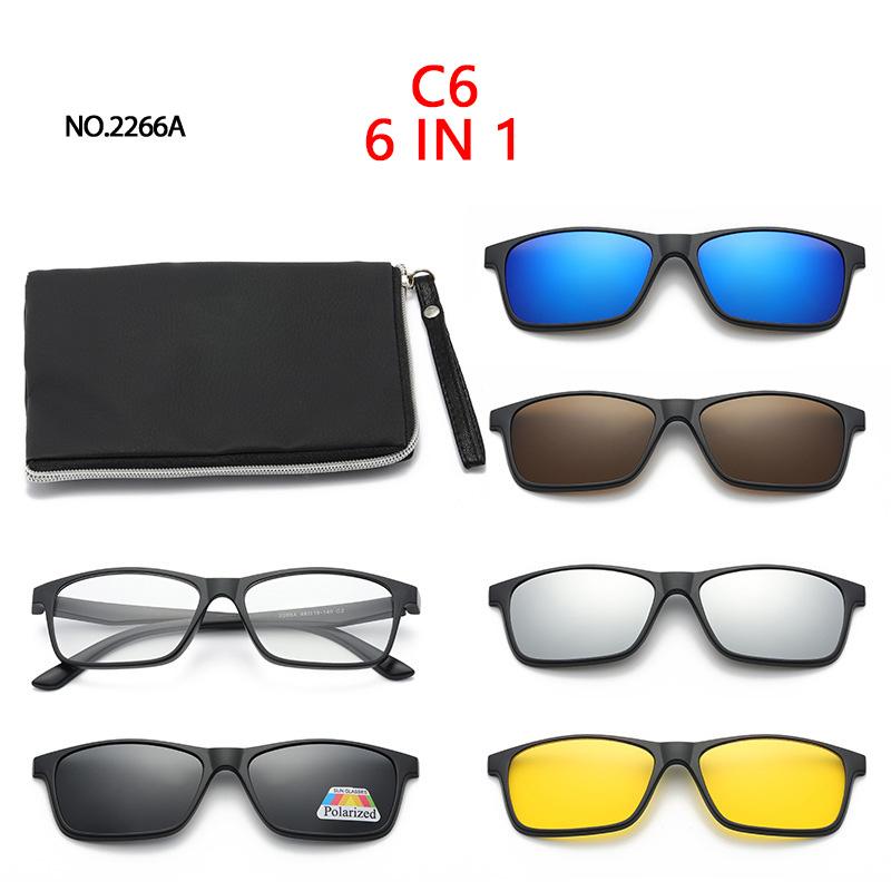 1PCS Magnetic Polarized Clip On Sunglasses Women Men Plastic TR Frame For Night Vision Driving Sunglasses UV400