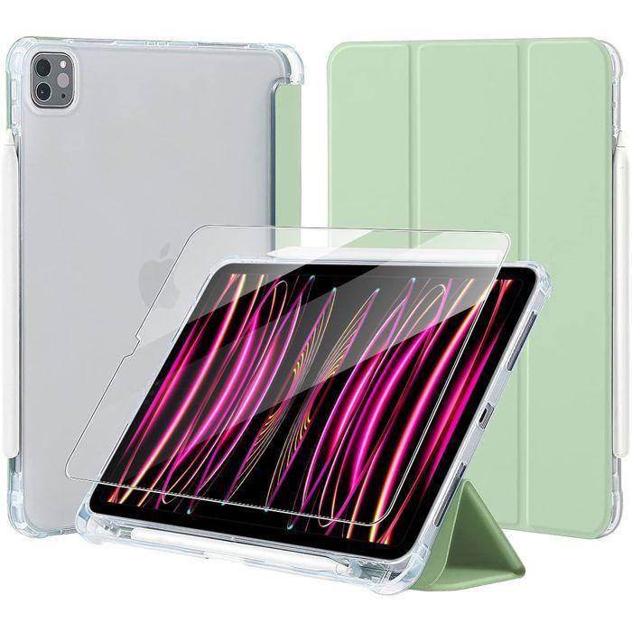 Schutzhülle - E.F.Connection - für iPad Pro 12,9" - Grün - Gehärtetes Glas - Stifthalter