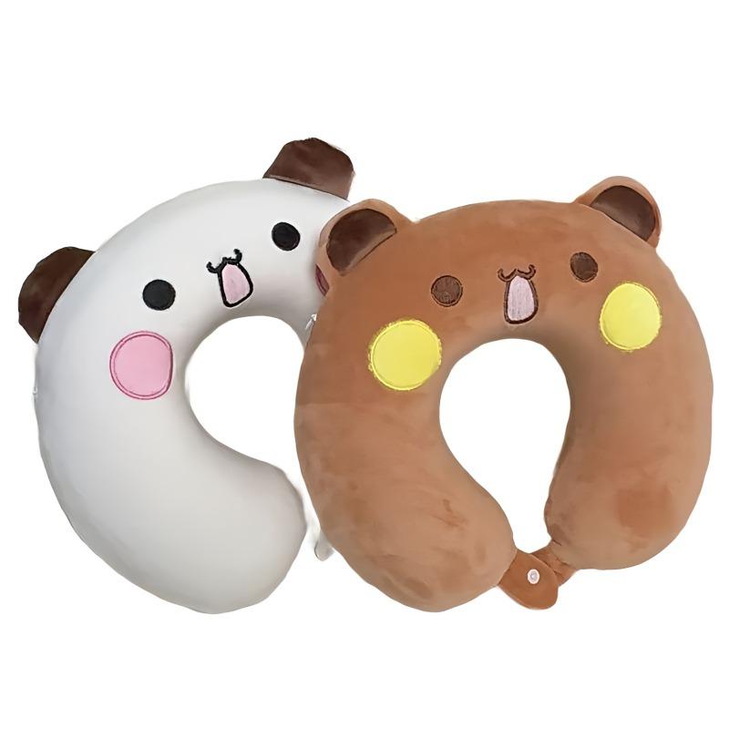 Bubu Cute Dudu U-Shaped Pillow Soft Plush Cartoon Panda Portable Neck Pillow Adult Friend Travel Pillow Nap Flight Neck Pillow