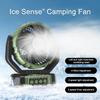 Outdoor Hanging Fan USB Rechargeable Portable Camping Fan Super Quiet Strong Wind Timer LED Light Market Stall Fishing