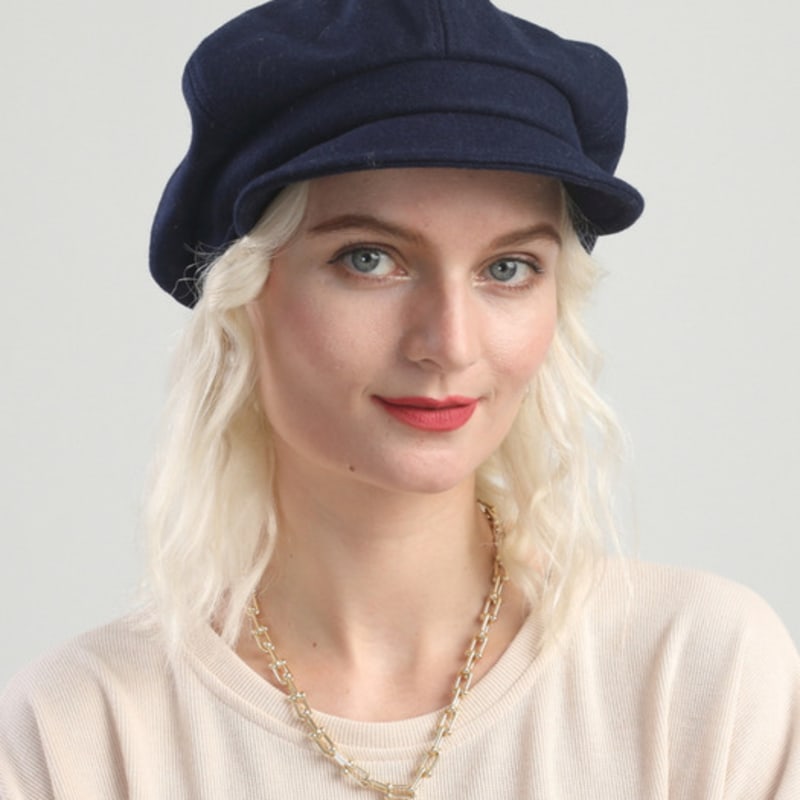 Maia Wool Bread Hat - Navy