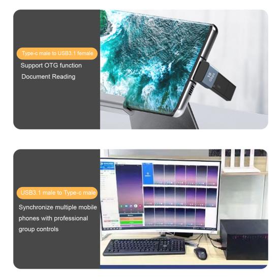 OTG Adapter Fast Transfer Speed Plug Play 10Gbps Type-C To USB3.1 Connector Phone Accessories