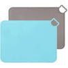 Kids Silicone Placemats, Dishwasher Safe Desk Mat, Toddler Portable Food Mat Travel Set of 2 (Grey