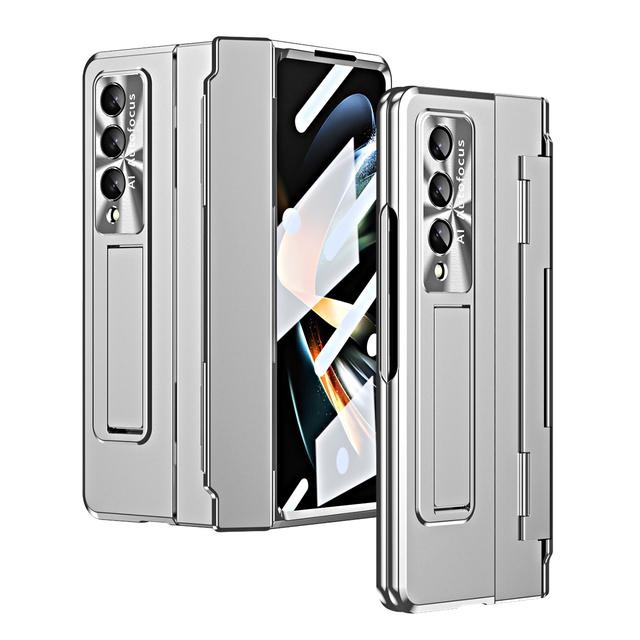 Hårt pansar för Samsung Galaxy Z Fold 4 Fold3 5G Fodral Stöd Gångjärnsskydd Glasfilm Skydd