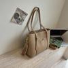 Women's PU Tote Bag with Wide Strap Large Capacity Shoulder Handbag for Work Travel Shopping