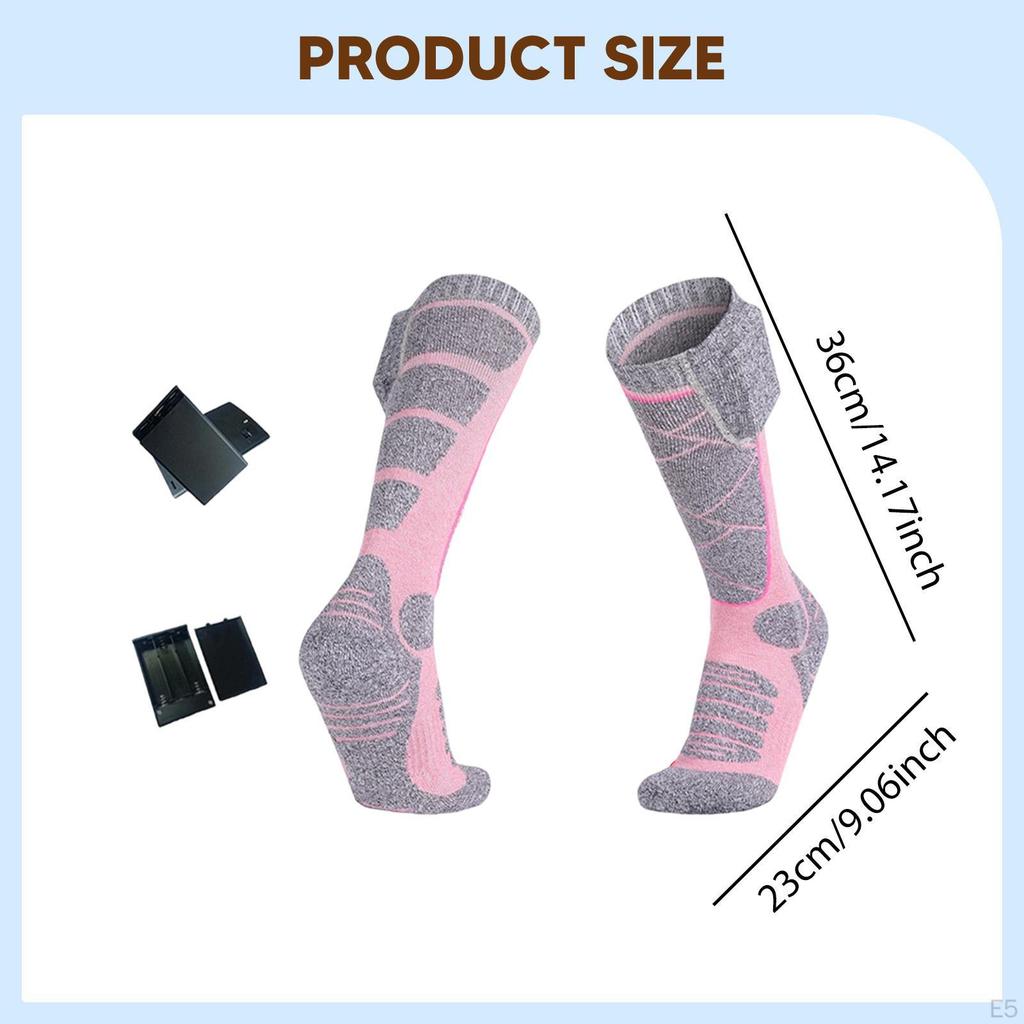 Heated Socks Boot Sock Knee High for Outdoor Sports Skating Skiing Hiking