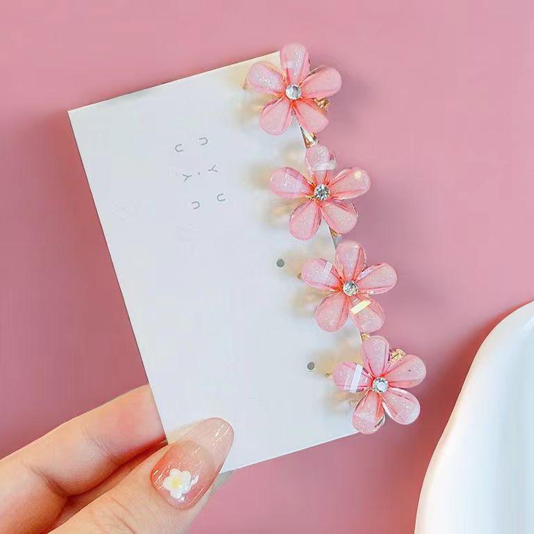 Alloy Flower Mini Hair Clips for Kids - 2024 Korean Style Children's Hair Accessories.