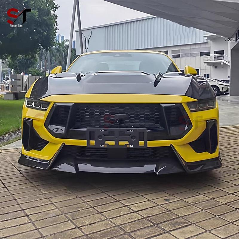 Carbon Fiber Front Bumper Fog Light Trim for 2024+ Ford Mustang