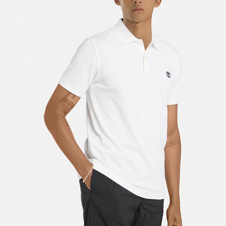 Timberland Priedušné pánske polo tričko s krátkym rukávom do exteriéru Biela A42BU-100